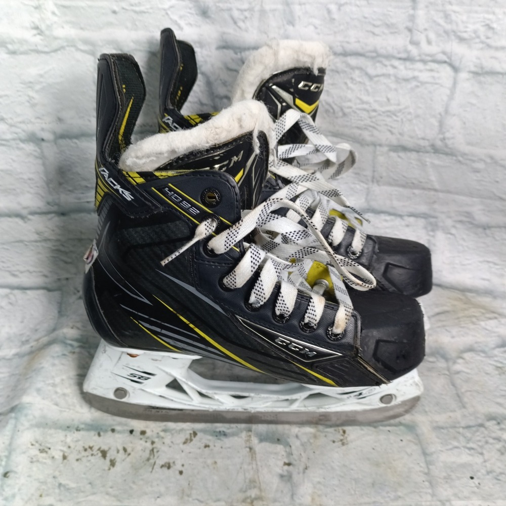 CCM Tacks 3092 Youth Ice Hockey Skates Size J03 US 3 SpeedBlade 4.0 Black Yellow